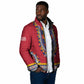 Personalized Liberia Dashiki Padded Jacket Red Color