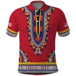 Personalized Liberia Red Dashiki Polo Shirt - African Pride