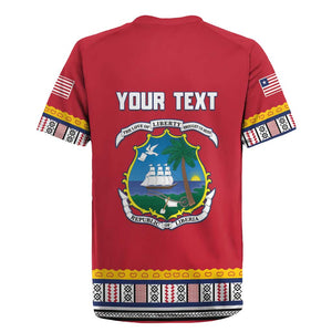 Personalized Liberia Red Dashiki Rugby Jersey - African Pride