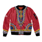 Personalized Liberia Red Dashiki Sleeve Zip Bomber Jacket - African Pride