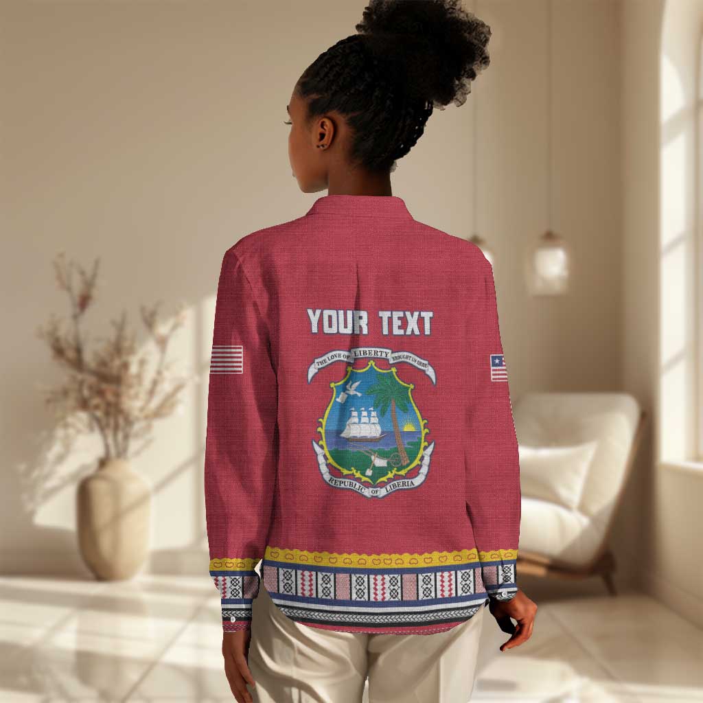 Personalized Liberia Red Dashiki Women Casual Shirt - African Pride