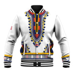 Personalized Liberia White Dashiki Baseball Jacket - African Pride