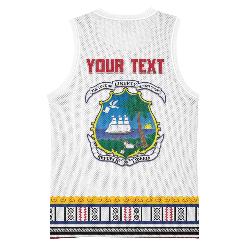 Personalized Liberia White Dashiki Basketball Jersey LT15