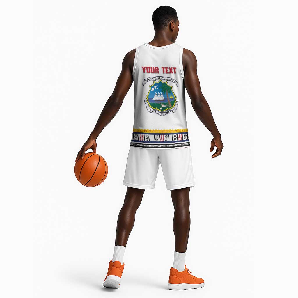 Personalized Liberia White Dashiki Basketball Jersey LT15