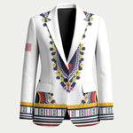 Personalized Liberia Dashiki Blazer White Color