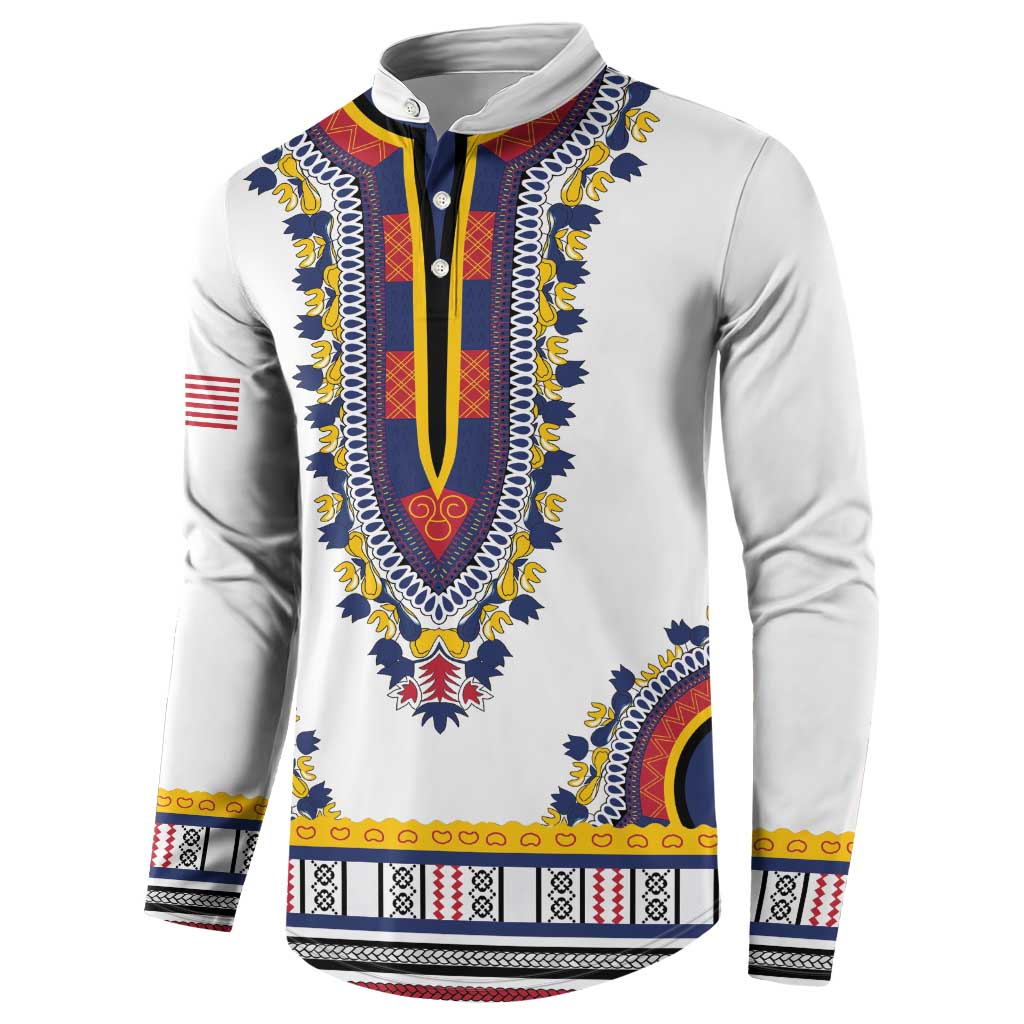 Personalized Liberia Dashiki Button Sweatshirt White Color
