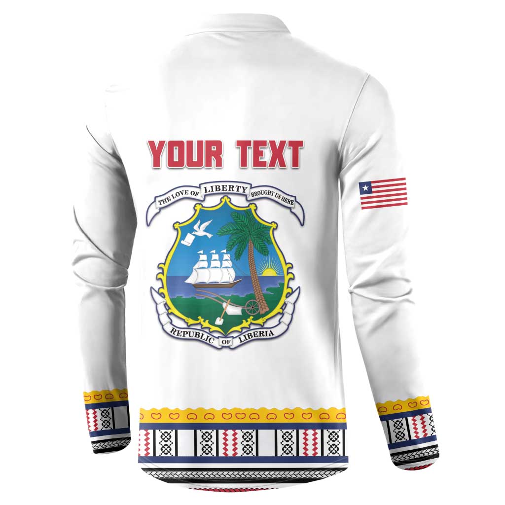 Personalized Liberia Dashiki Button Sweatshirt White Color