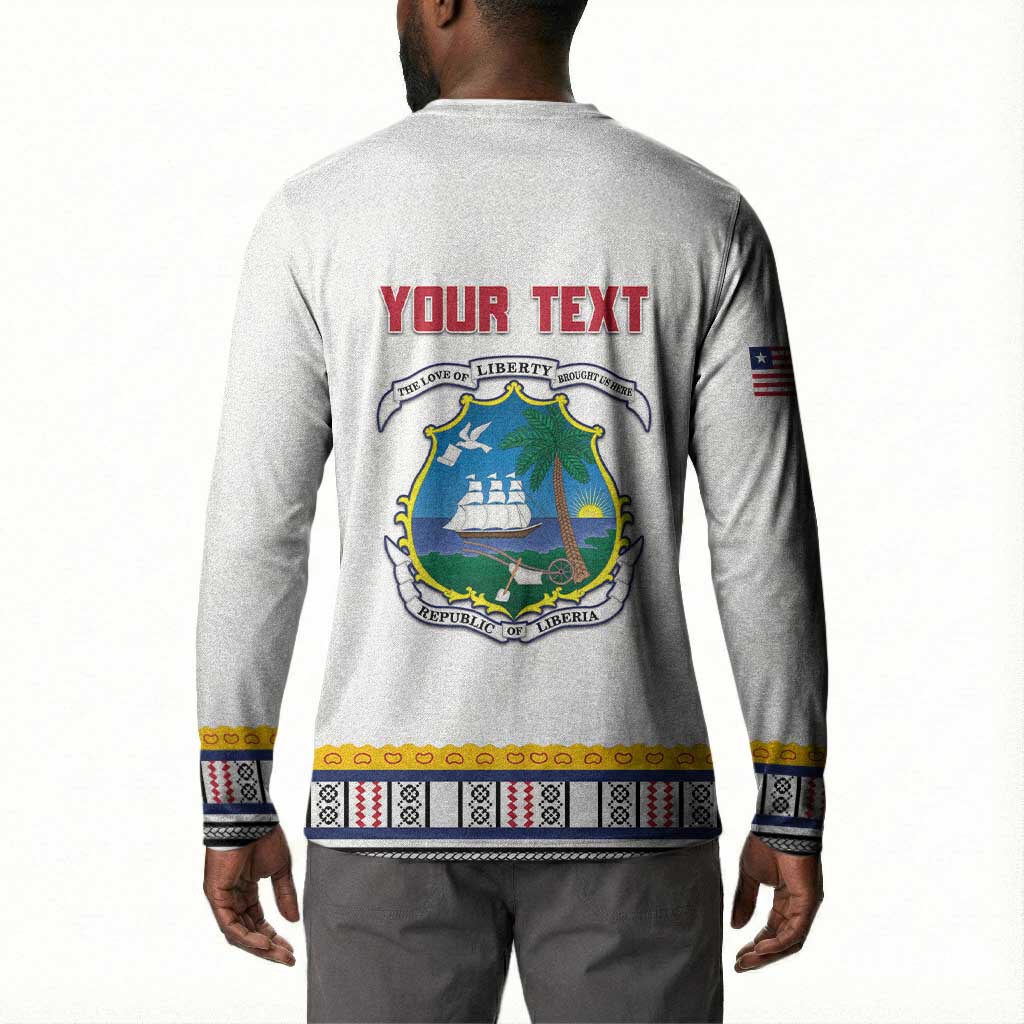 Personalized Liberia Dashiki Button Sweatshirt White Color
