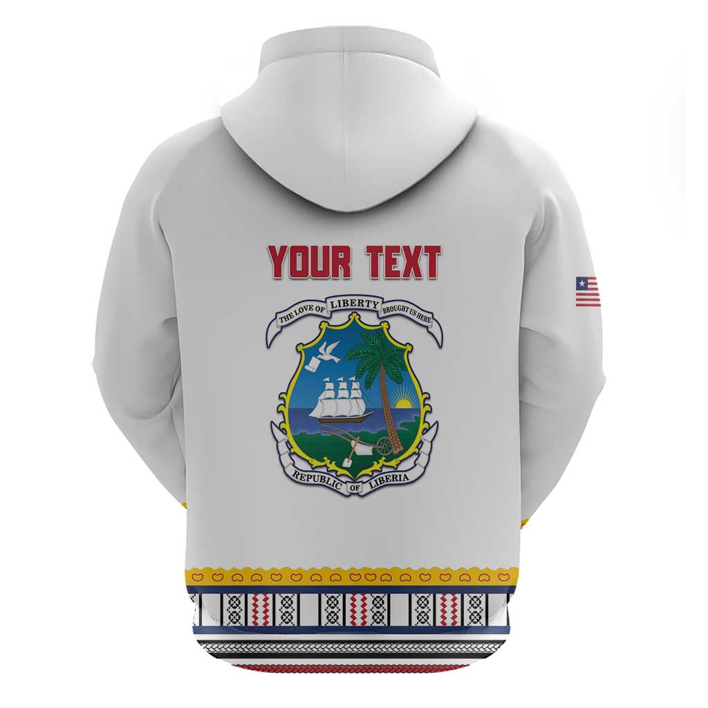 Personalized Liberia White Dashiki Hoodie - African Pride