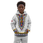 Personalized Liberia White Dashiki Kid Hoodie - African Pride