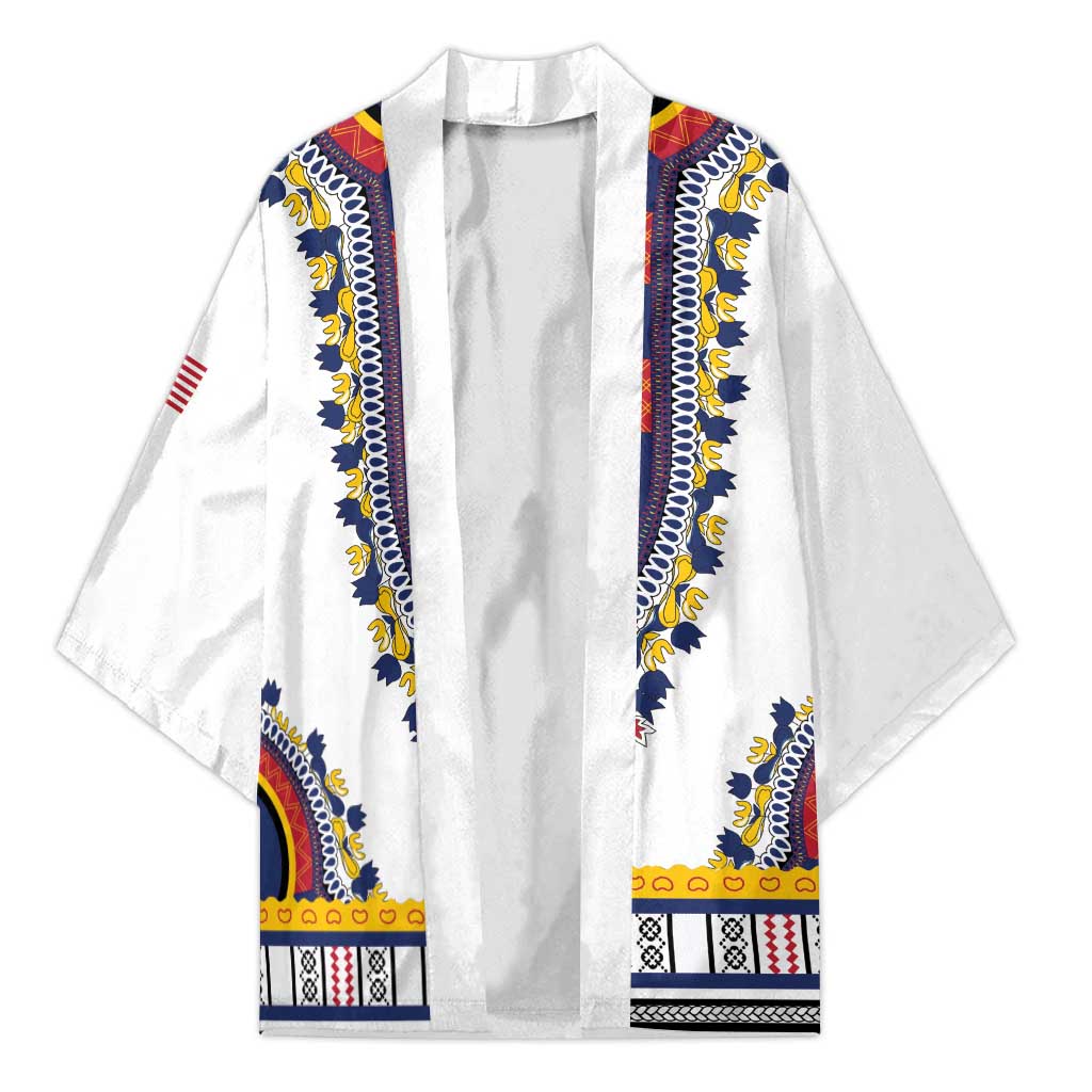 Personalized Liberia Dashiki Kimono White Color