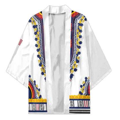 Personalized Liberia Dashiki Kimono White Color