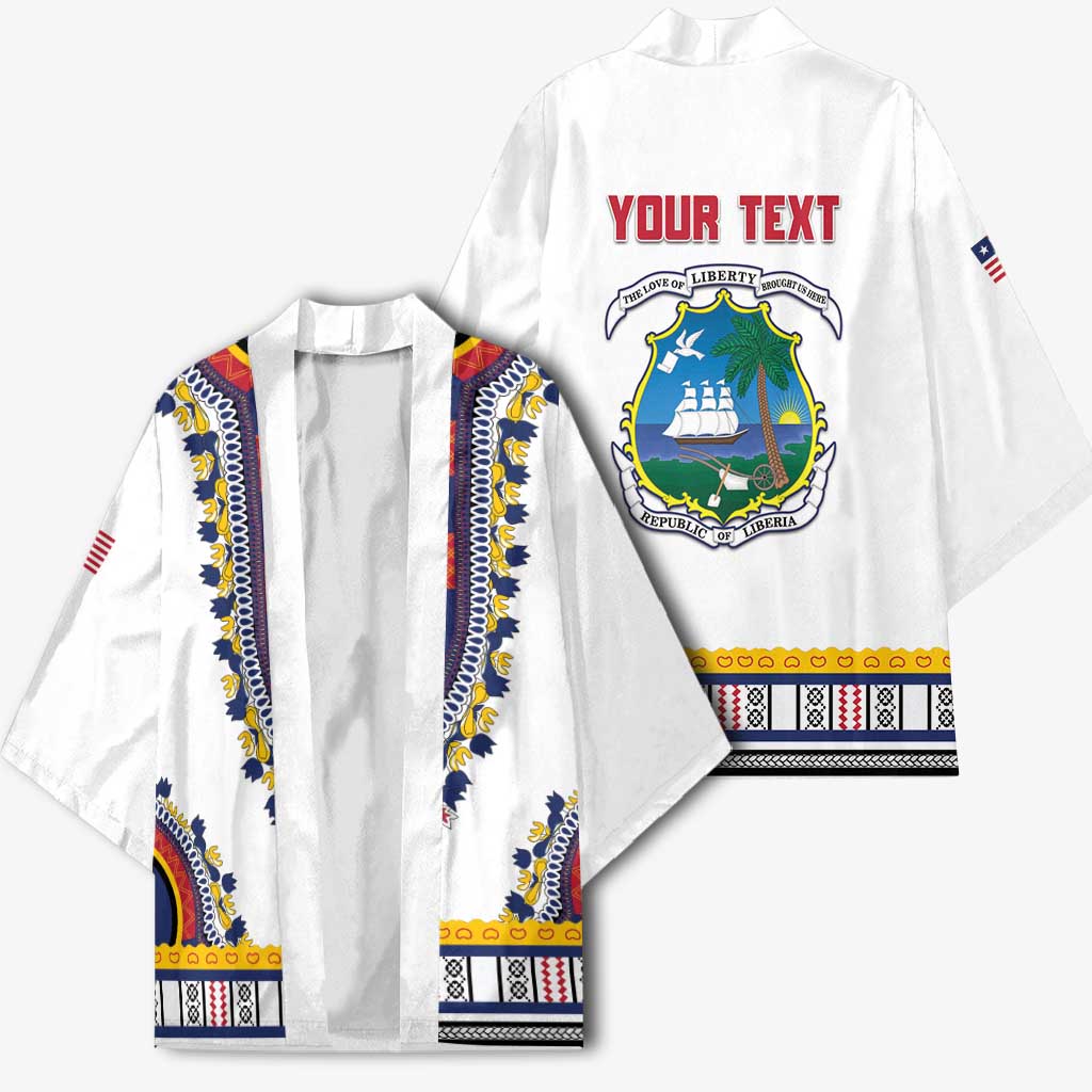 Personalized Liberia Dashiki Kimono White Color
