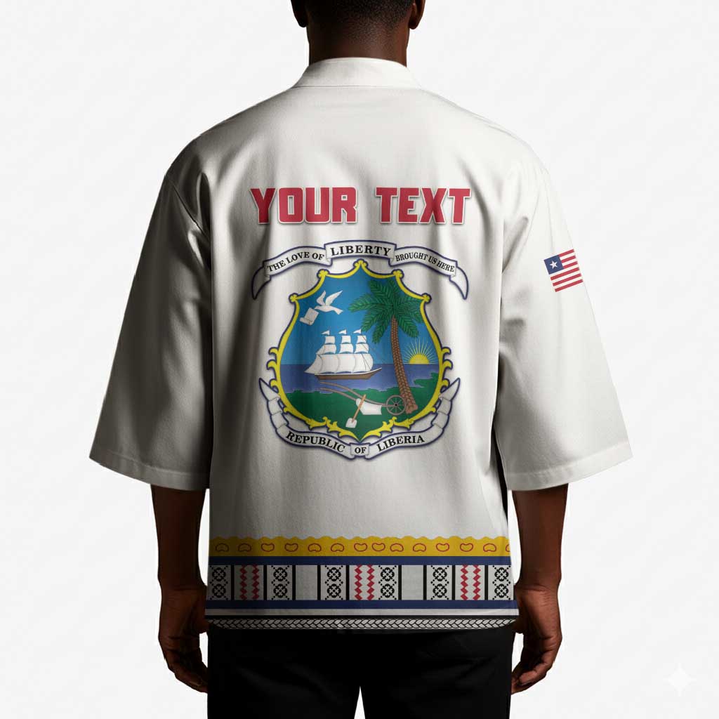 Personalized Liberia Dashiki Kimono White Color
