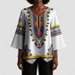 Personalized Liberia Dashiki Kimono Sleeve Blouse White Color