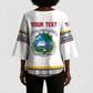 Personalized Liberia Dashiki Kimono Sleeve Blouse White Color