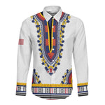 Personalized Liberia White Dashiki Long Sleeve Button Shirt - African Pride