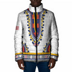 Personalized Liberia Dashiki Padded Jacket White Color