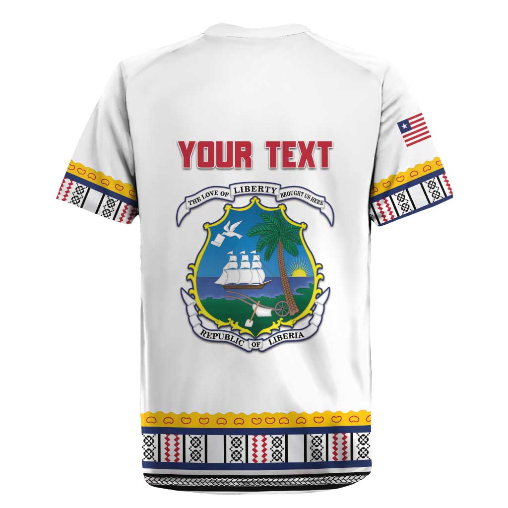 Personalized Liberia White Dashiki Rugby Jersey - African Pride