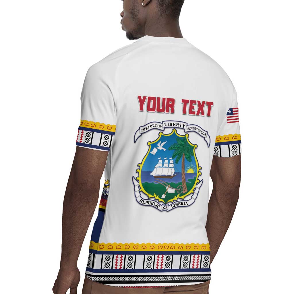 Personalized Liberia White Dashiki Rugby Jersey - African Pride