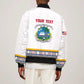 Personalized Liberia White Dashiki Sleeve Zip Bomber Jacket - African Pride