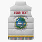 Personalized Liberia Dashiki Sleeveless Puffer Jacket White Color