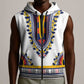 Personalized Liberia White Dashiki Sleeveless Zip Hoodie - African Pride