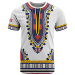 Personalized Liberia White Dashiki T shirt - African Pride