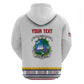 Personalized Liberia White Dashiki Zip Hoodie - African Pride