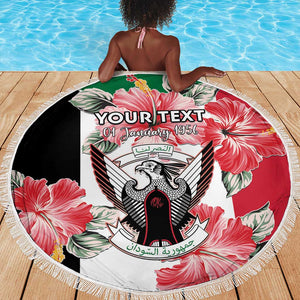 Personalized Afro Sudan Beach Blanket Happy Independence Day