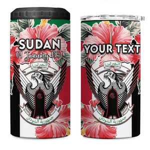 Personalized Afro Sudan 4 in 1 Can Cooler Tumbler Happy Independence Day