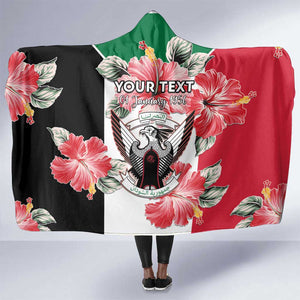 Personalized Afro Sudan Hooded Blanket Happy Independence Day