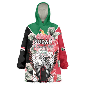 Personalized Afro Sudan Kid Wearable Blanket Hoodie Happy Independence Day