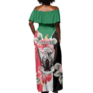 Personalized Afro Sudan Off Shoulder Maxi Dress Happy Independence Day