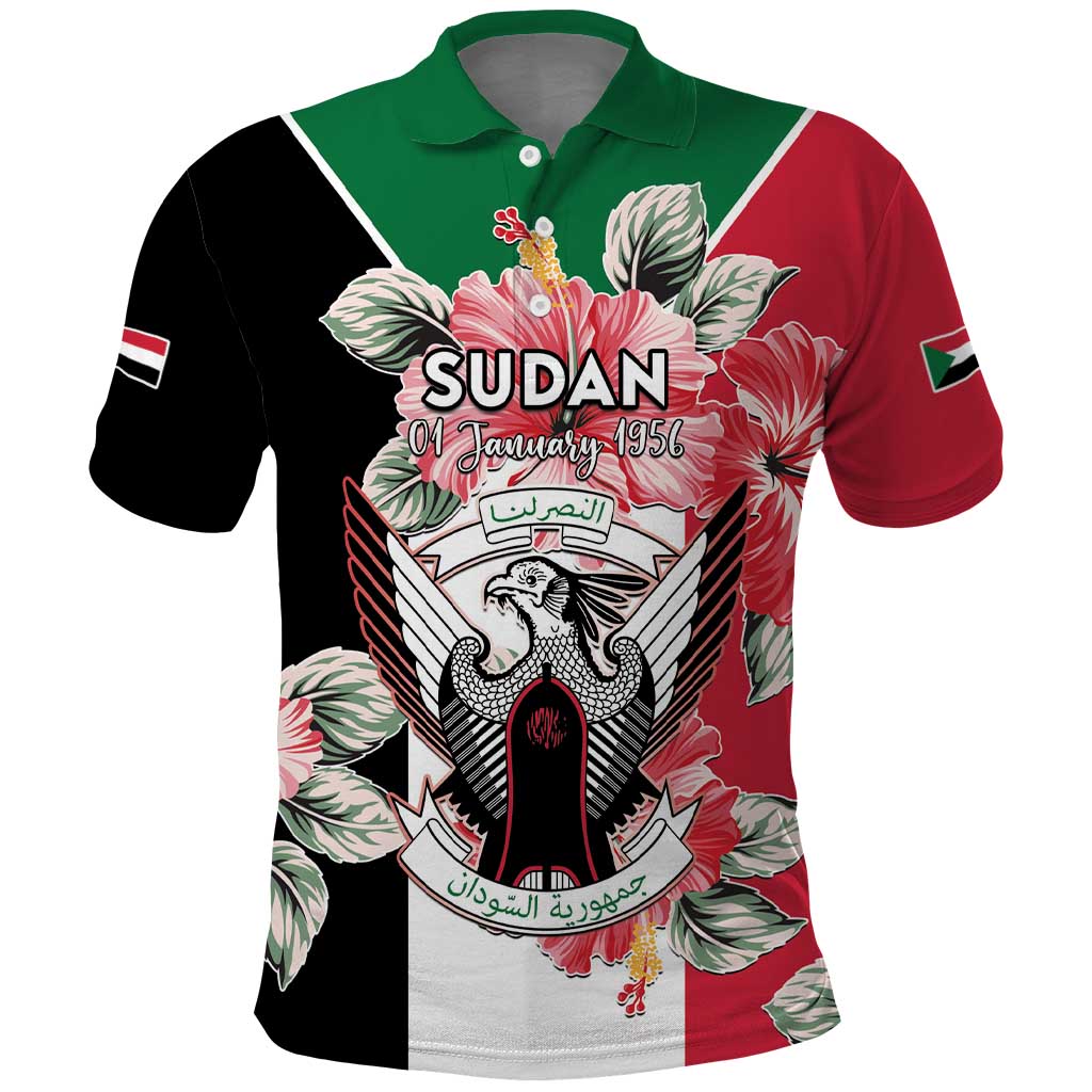 Personalized Afro Sudan Polo Shirt Happy Independence Day