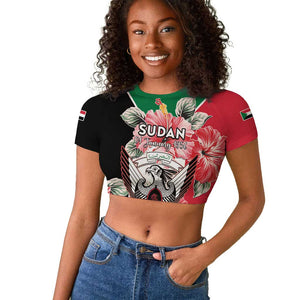 Personalized Afro Sudan Raglan Cropped T shirt Happy Independence Day