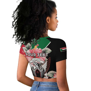 Personalized Afro Sudan Raglan Cropped T shirt Happy Independence Day