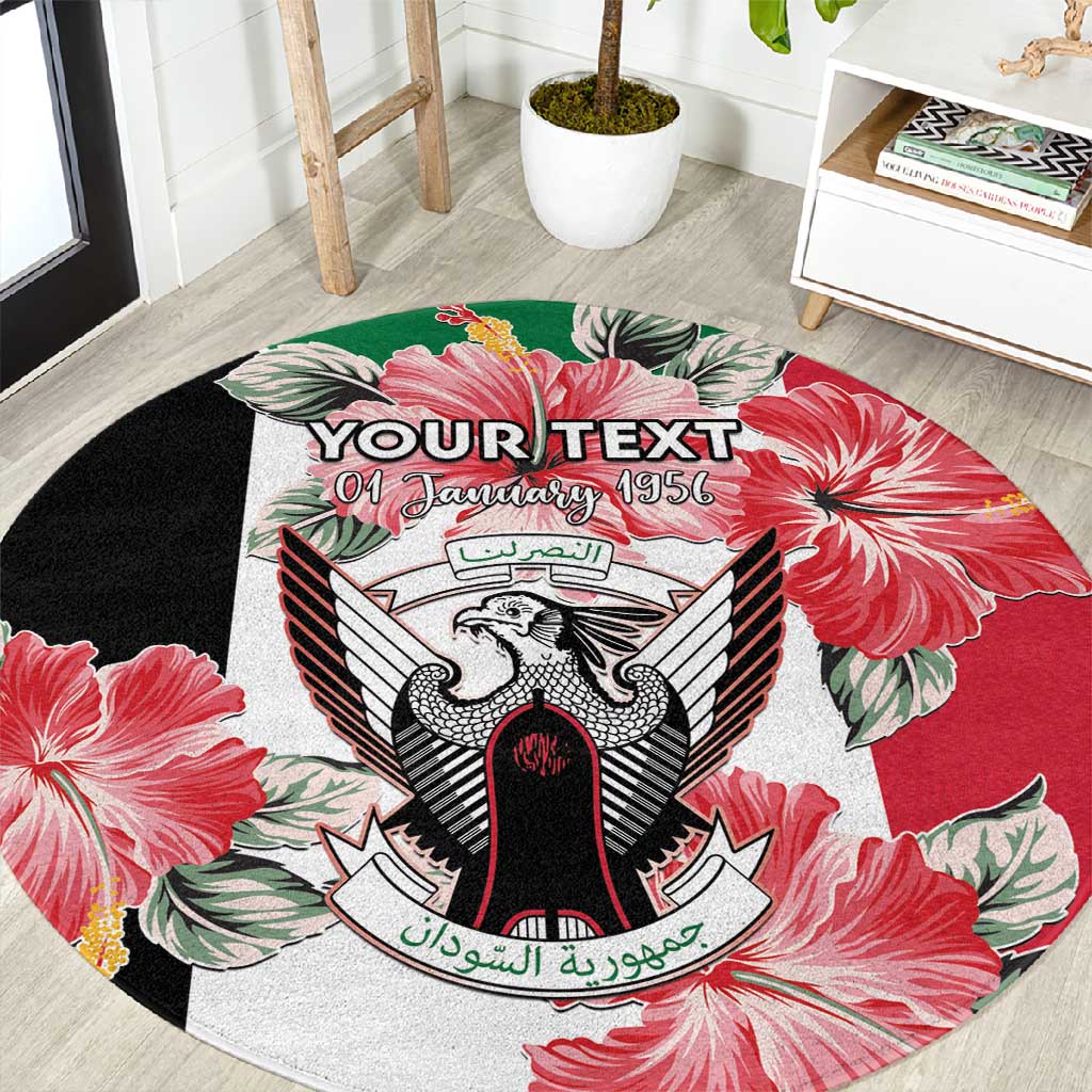 Personalized Afro Sudan Round Carpet Happy Independence Day