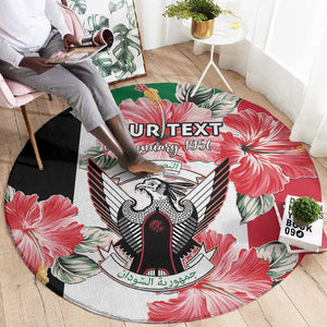 Personalized Afro Sudan Round Carpet Happy Independence Day