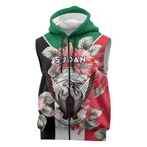 Personalized Afro Sudan Sleeveless Zip Hoodie Happy Independence Day - African Pride