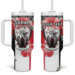 Personalized Afro Sudan Tumbler With Handle Happy Independence Day