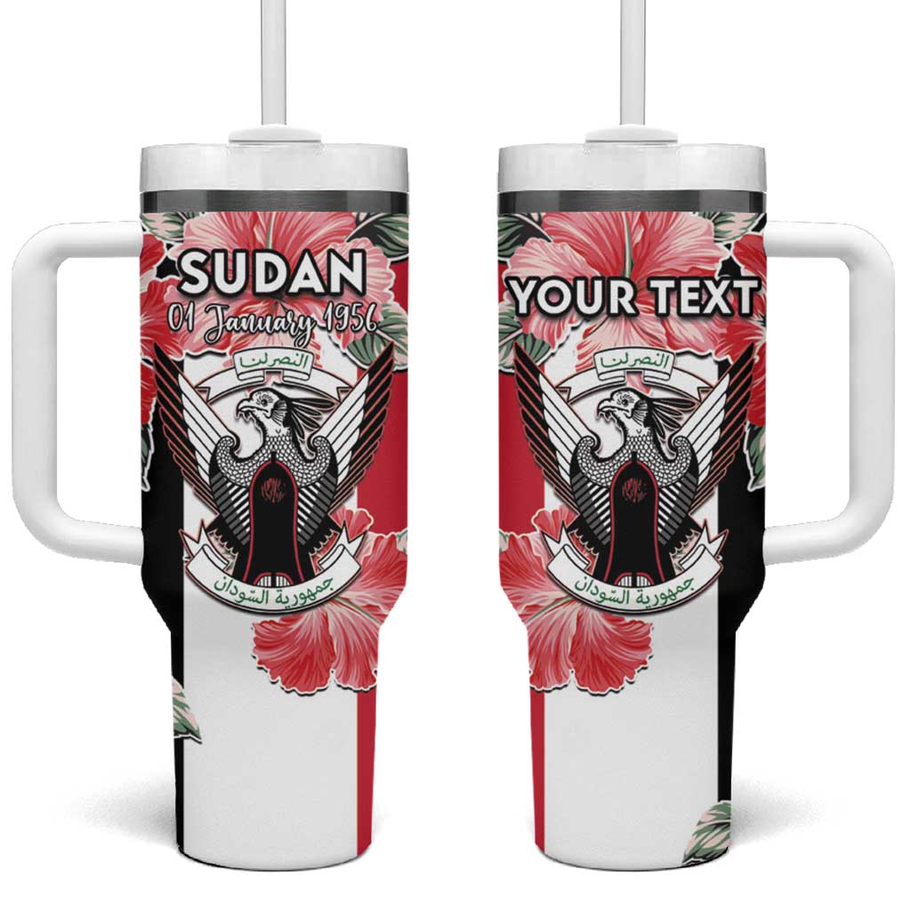 Personalized Afro Sudan Tumbler With Handle Happy Independence Day