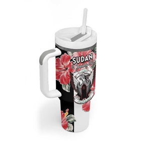 Personalized Afro Sudan Tumbler With Handle Happy Independence Day