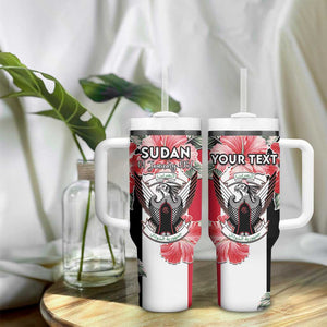 Personalized Afro Sudan Tumbler With Handle Happy Independence Day