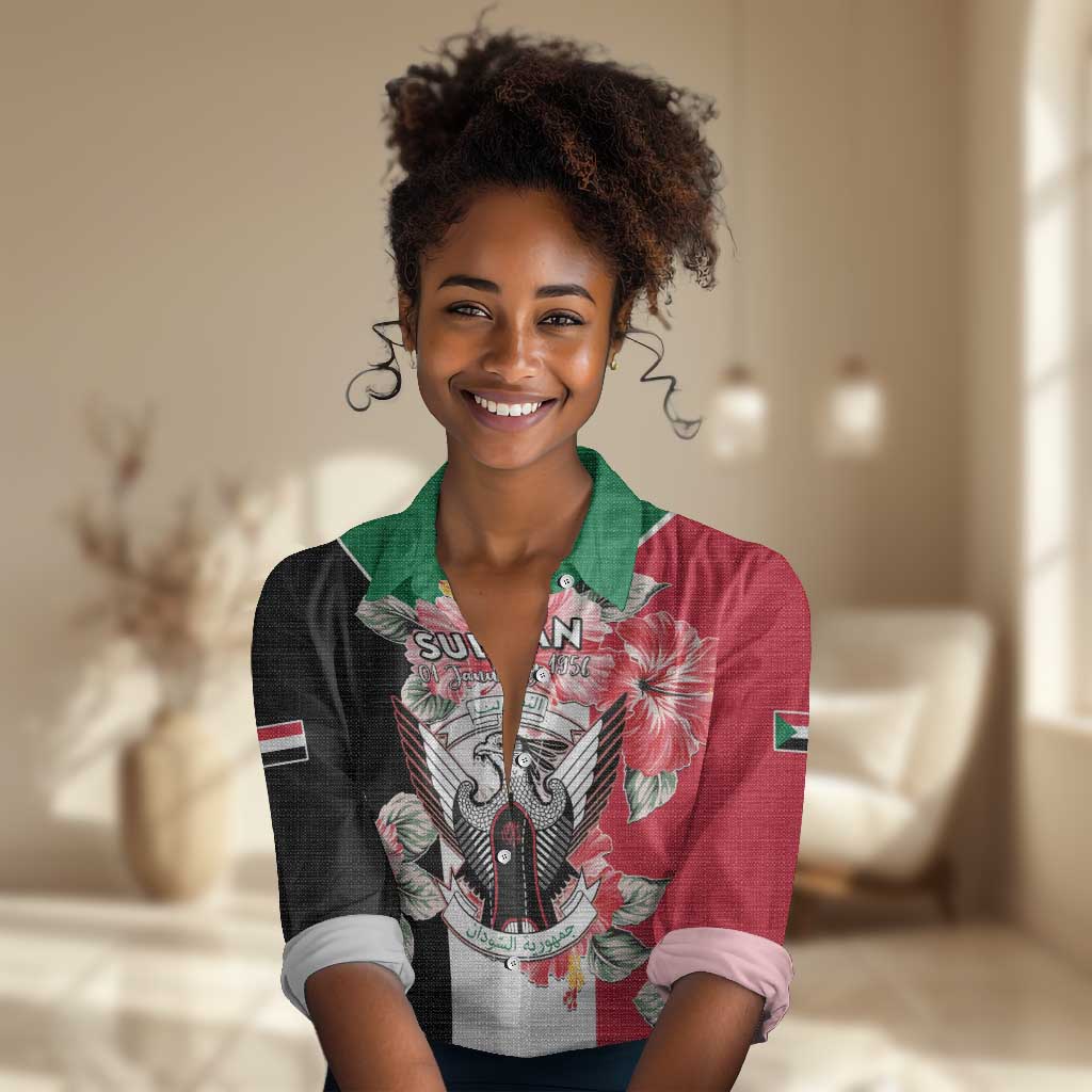 Personalized Afro Sudan Women Casual Shirt Happy Independence Day