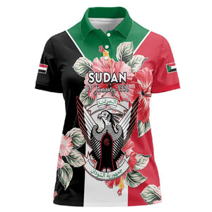 Personalized Afro Sudan Women Polo Shirt Happy Independence Day