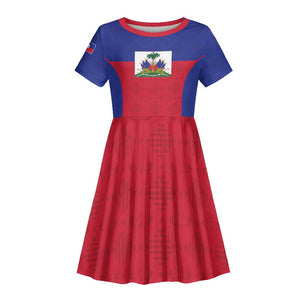 Afro Pride of Haiti Football Kid Short Sleeve Dress Return to the World Stage LT15