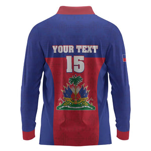 Afro Pride of Haiti Football Long Sleeve Polo Shirt Return to the World Stage - African Pride