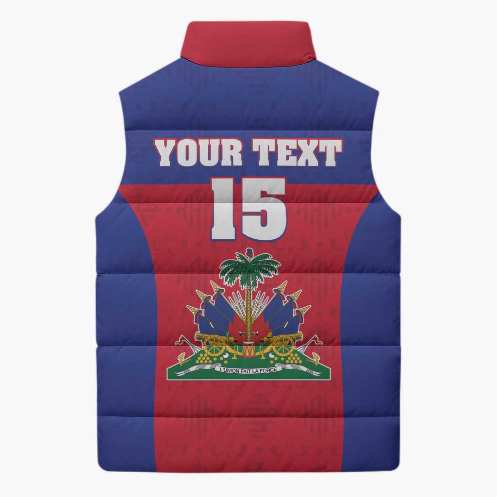 Custom Haiti Football Sleeveless Puffer Jacket Les Grenadiers 2026 Back to the World Cup
