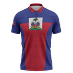 Custom Haiti Football Zipper Polo Shirt Les Grenadiers 2026 Back to the World Cup